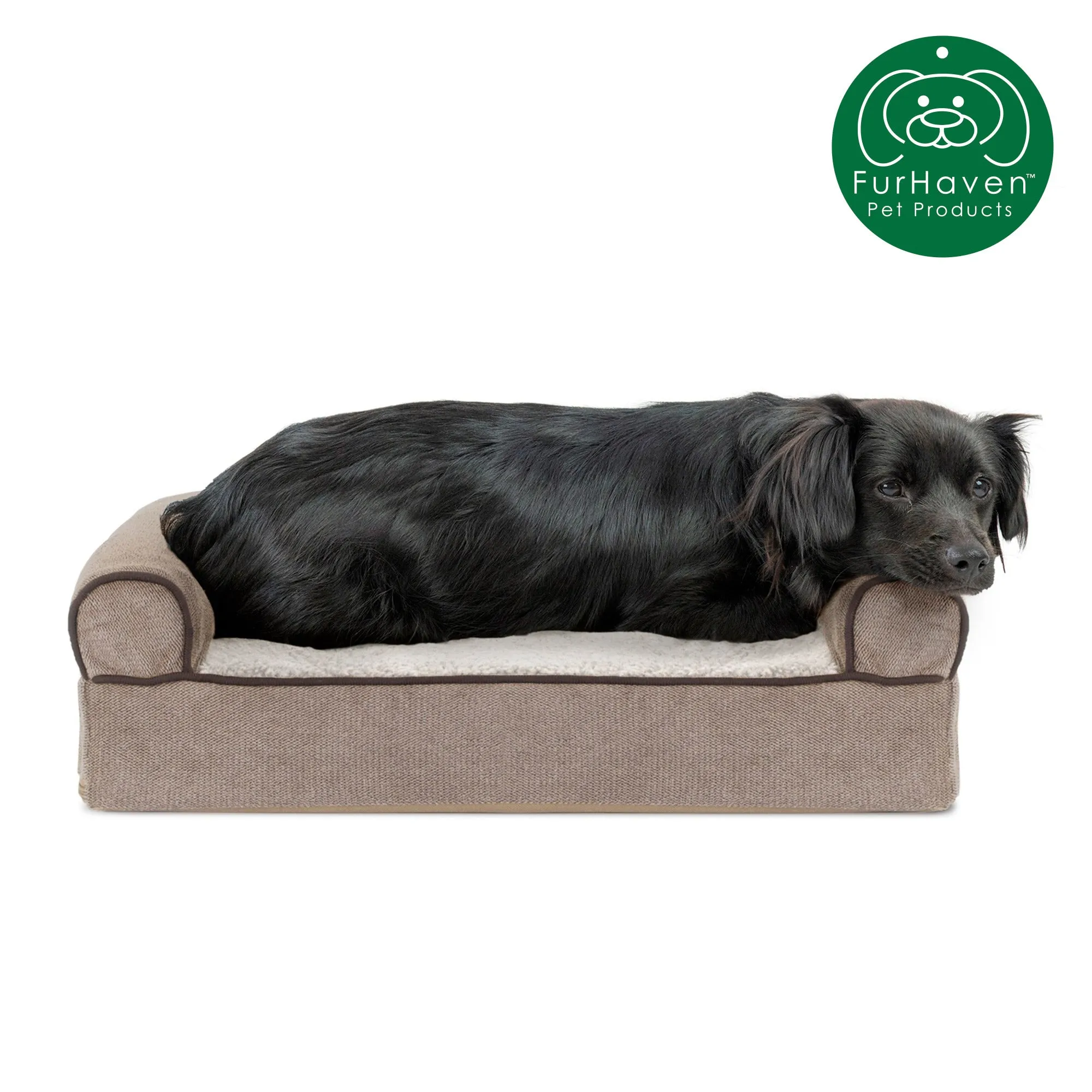 Faux Fleece & Chenille Orthopedic Sofa-Style Pet Bed