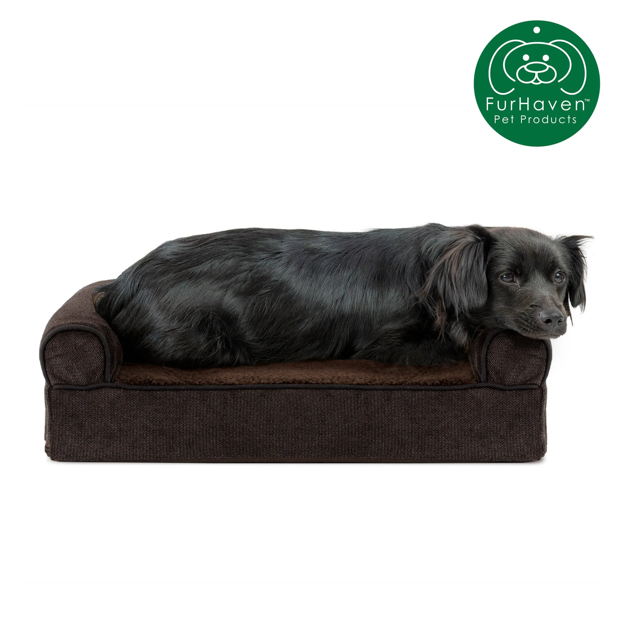 Faux Fleece & Chenille Orthopedic Sofa-Style Pet Bed