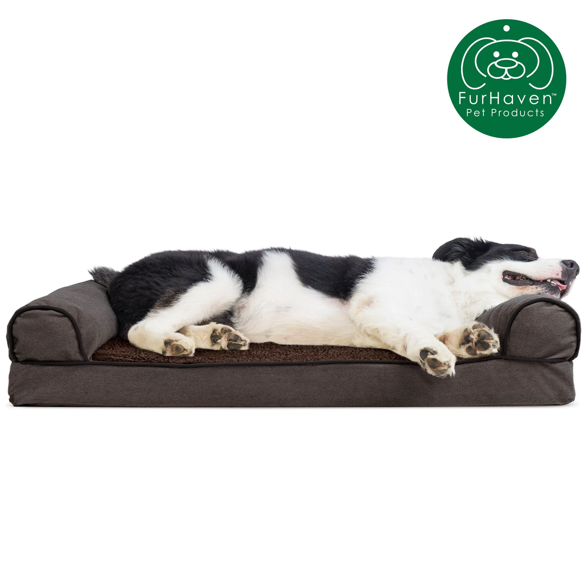 Faux Fleece & Chenille Orthopedic Sofa-Style Pet Bed