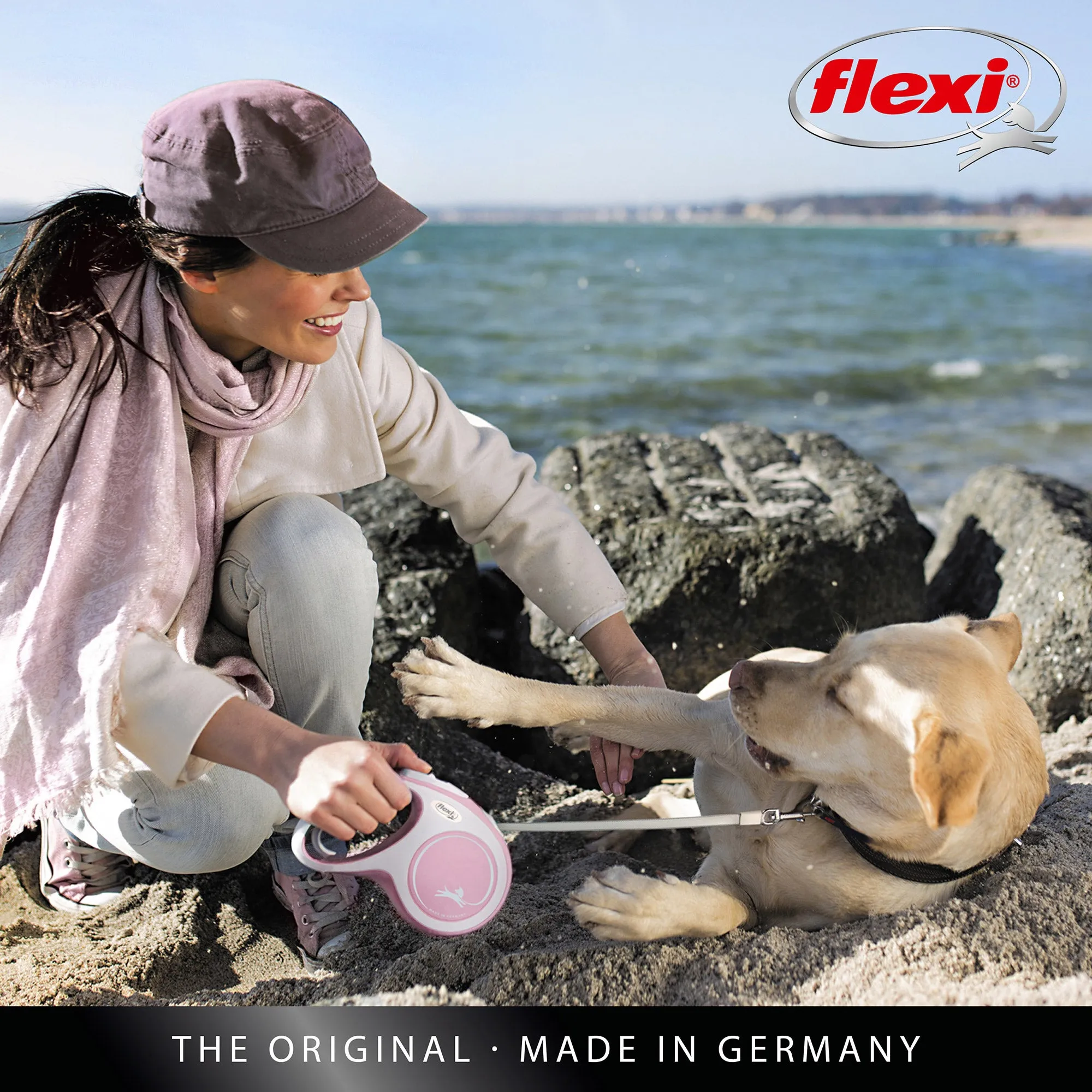 Flexi Comfort 16ft Tape Dog Leash in Black Grey Large up to 110lbs