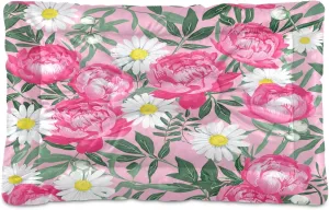 Fresh Peony Outdoor Dog Bed for Small Dogs Washable Waterproof Travel Pet Bed Mat Portable Cat Bed with Non-Slip Bottom for Indoor and Sleeping 36 x 24 Inch