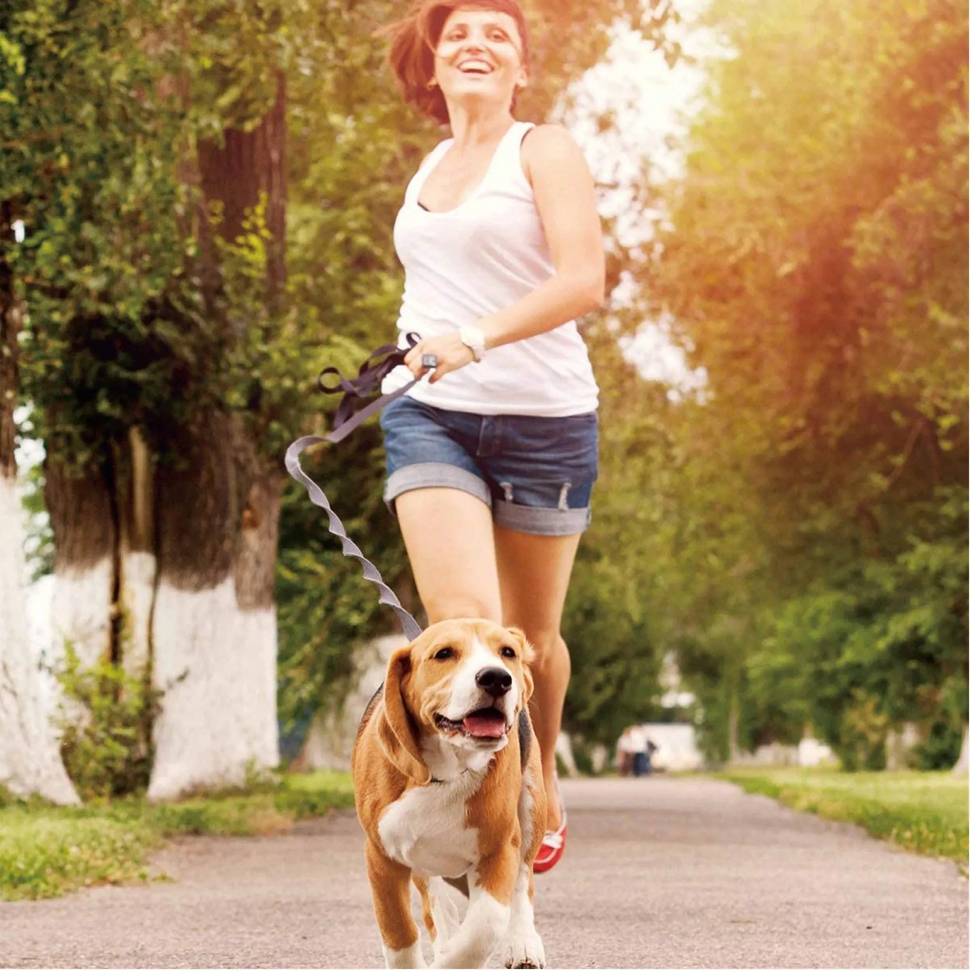 GOOPAWS No Pull Hand Free Bungee Dog Leash for Hiking, Running, Black