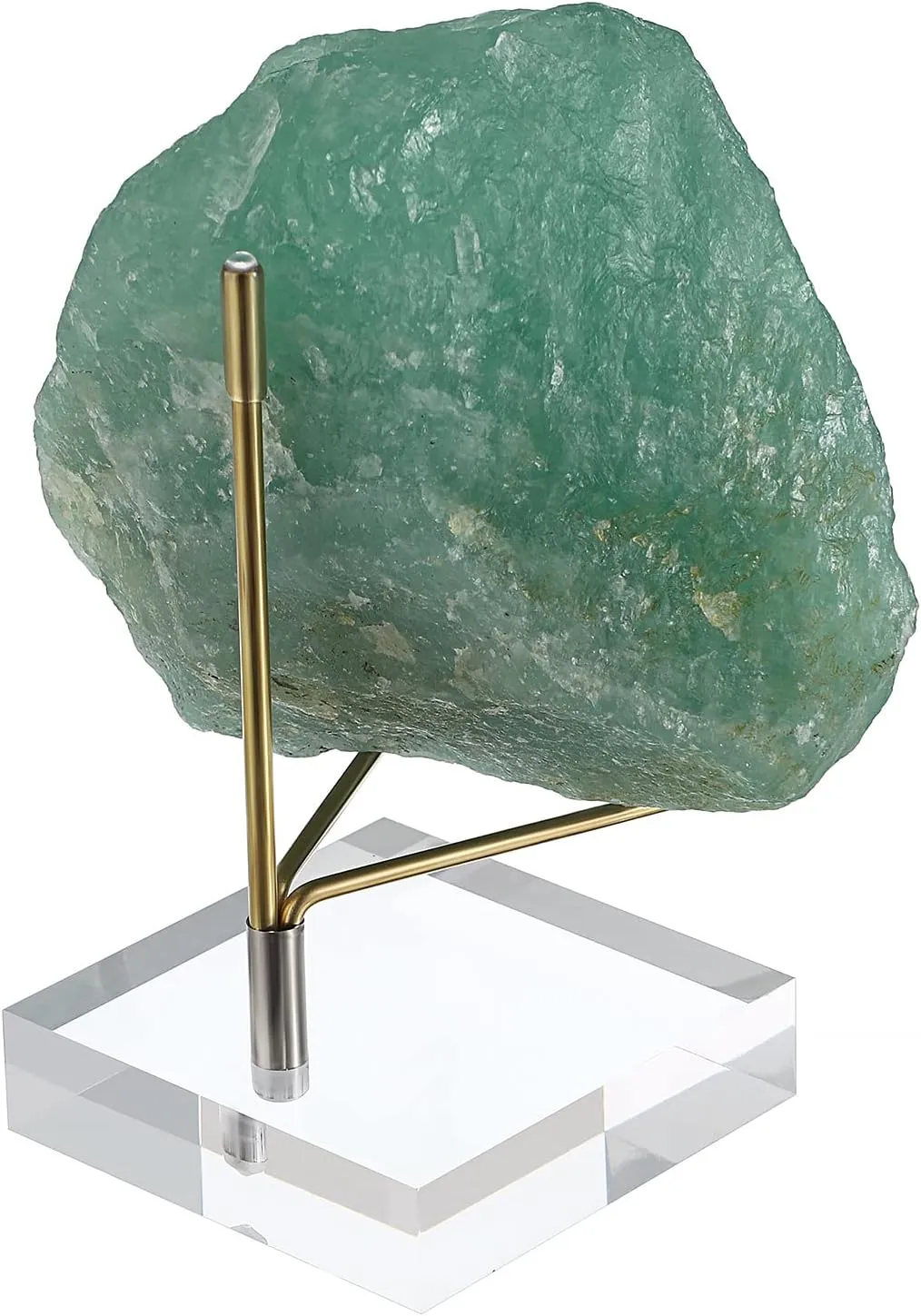 Hipiwe Clear Acrylic Display Stand Holder with Adjustable Metal Arms Display Easel Stands for Gemstones Fossils Minerals Agate Slabs Plates Crystals Saucers Collectibles, 2.4x2.4x4.1 inch
