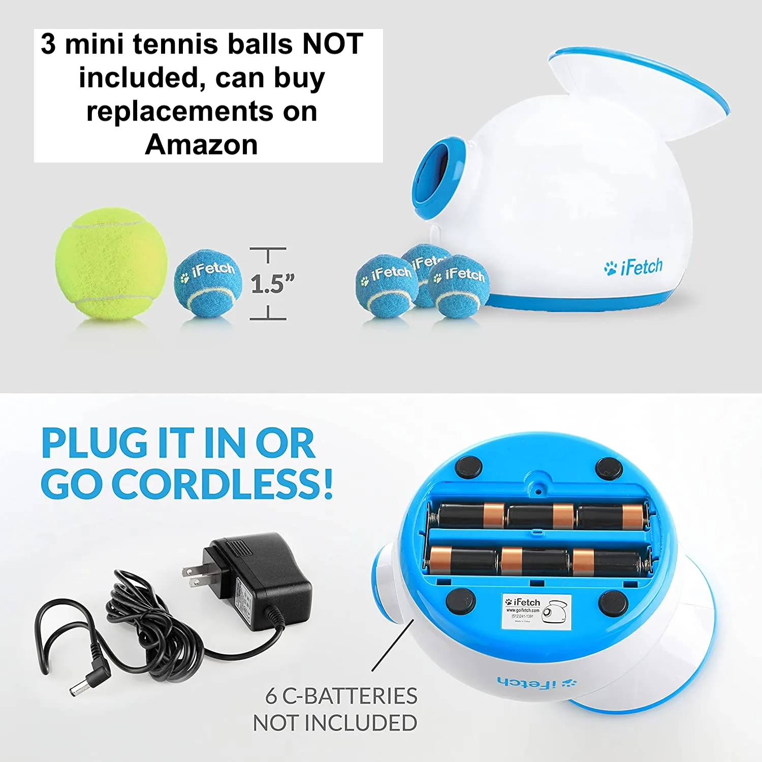 iFetch Automatic Ball Launcher for Dogs, does not include balls, takes 1.5" tennis balls! Retails $167 
