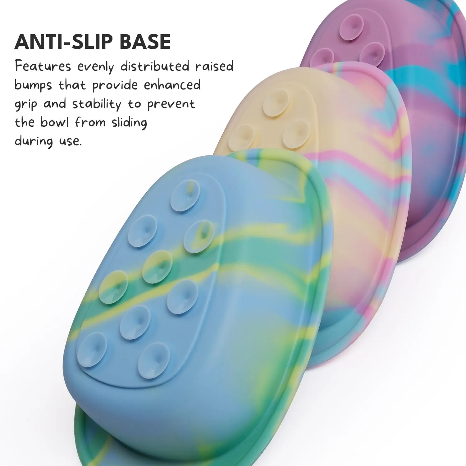 Interactive Dog Lick Mat Bowls, BPA-Free Silicone Dog Slow Feeder Bowl with Suction Cups, Non Slip Food Bowl for Dogs and Cats, Reduces Boredom and Anxiety, Dishwasher Safe, Rainbow Small