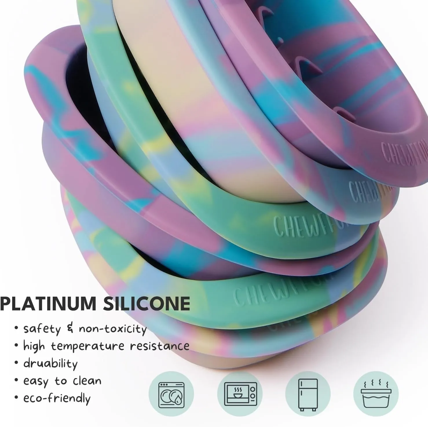 Interactive Dog Lick Mat Bowls, BPA-Free Silicone Dog Slow Feeder Bowl with Suction Cups, Non Slip Food Bowl for Dogs and Cats, Reduces Boredom and Anxiety, Dishwasher Safe, Rainbow Small