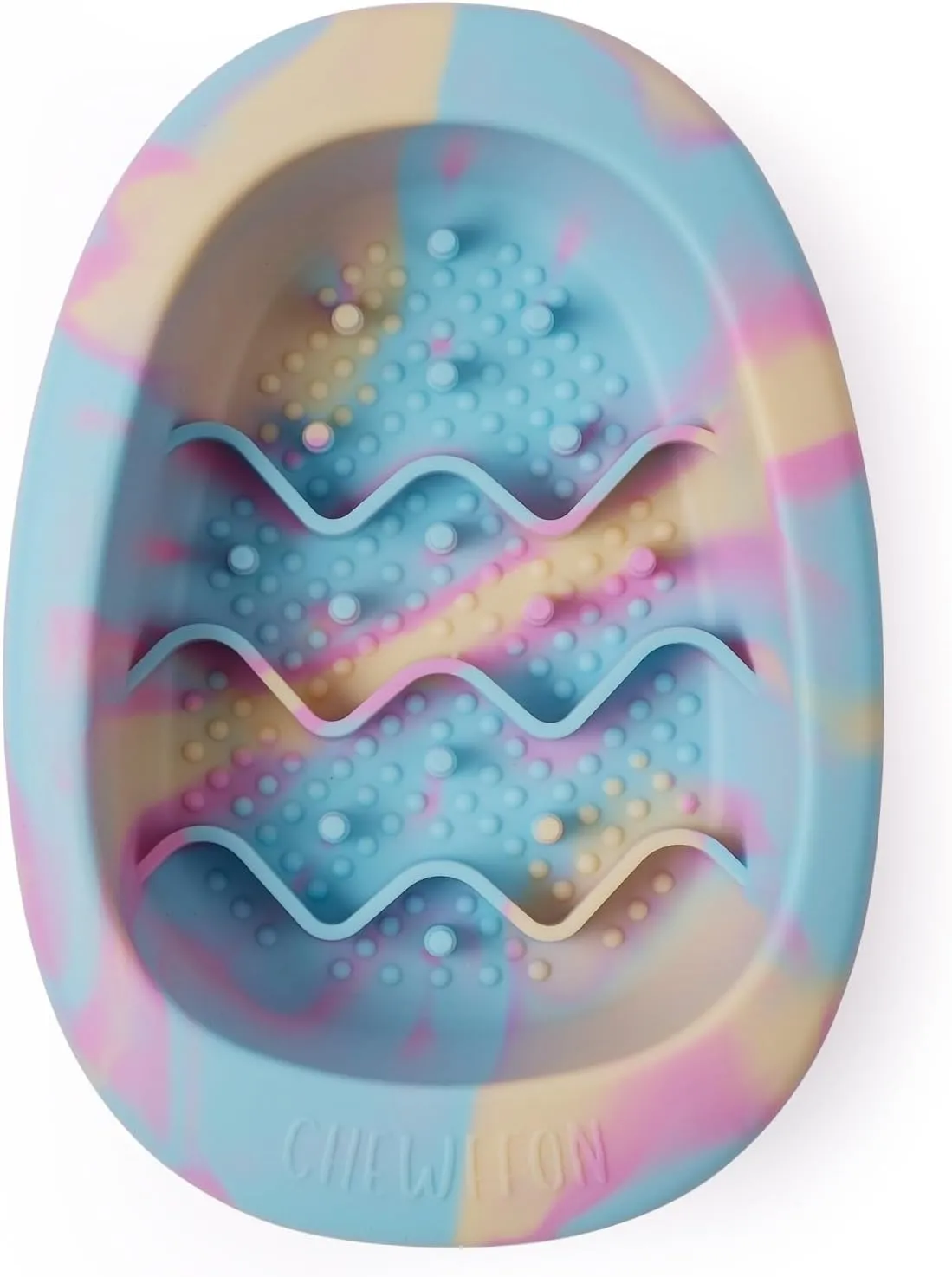 Interactive Dog Lick Mat Bowls, BPA-Free Silicone Dog Slow Feeder Bowl with Suction Cups, Non Slip Food Bowl for Dogs and Cats, Reduces Boredom and Anxiety, Dishwasher Safe, Rainbow Small