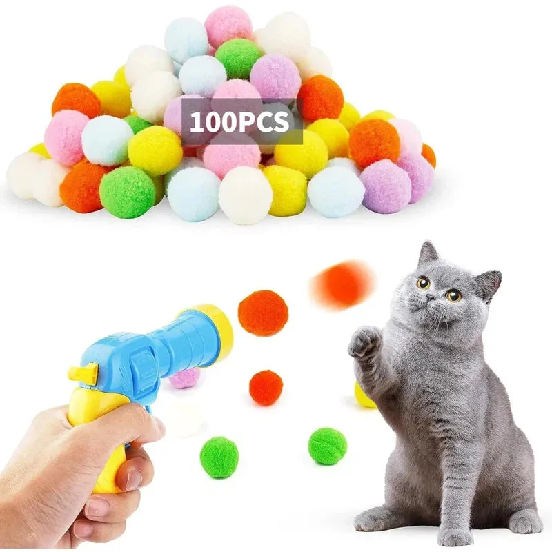 Interactive Plush Ball Launcher Cat Toy – Endless Fun!
