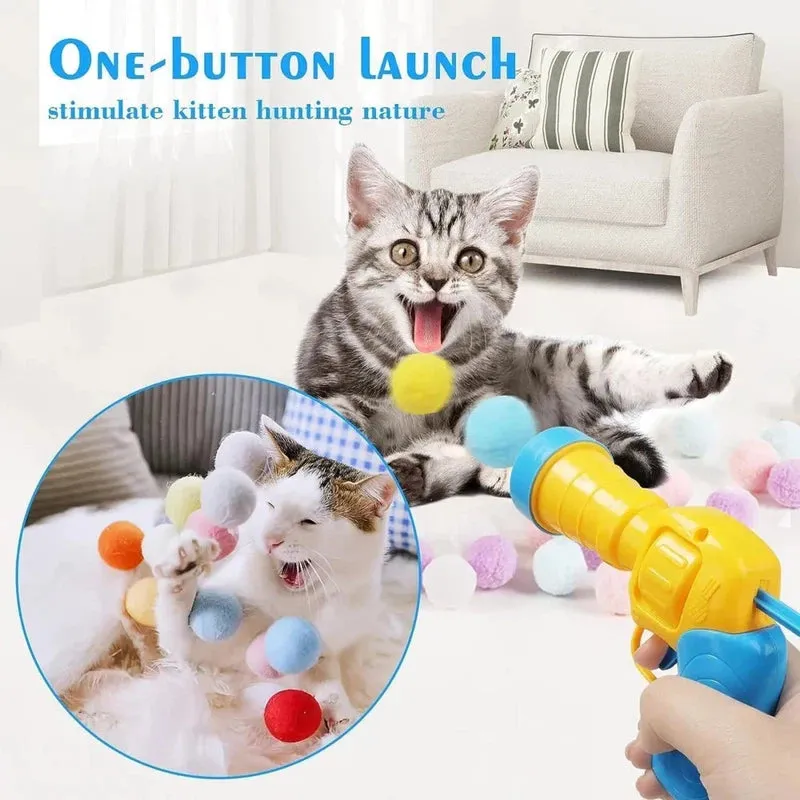 Interactive Plush Ball Launcher Cat Toy – Endless Fun!