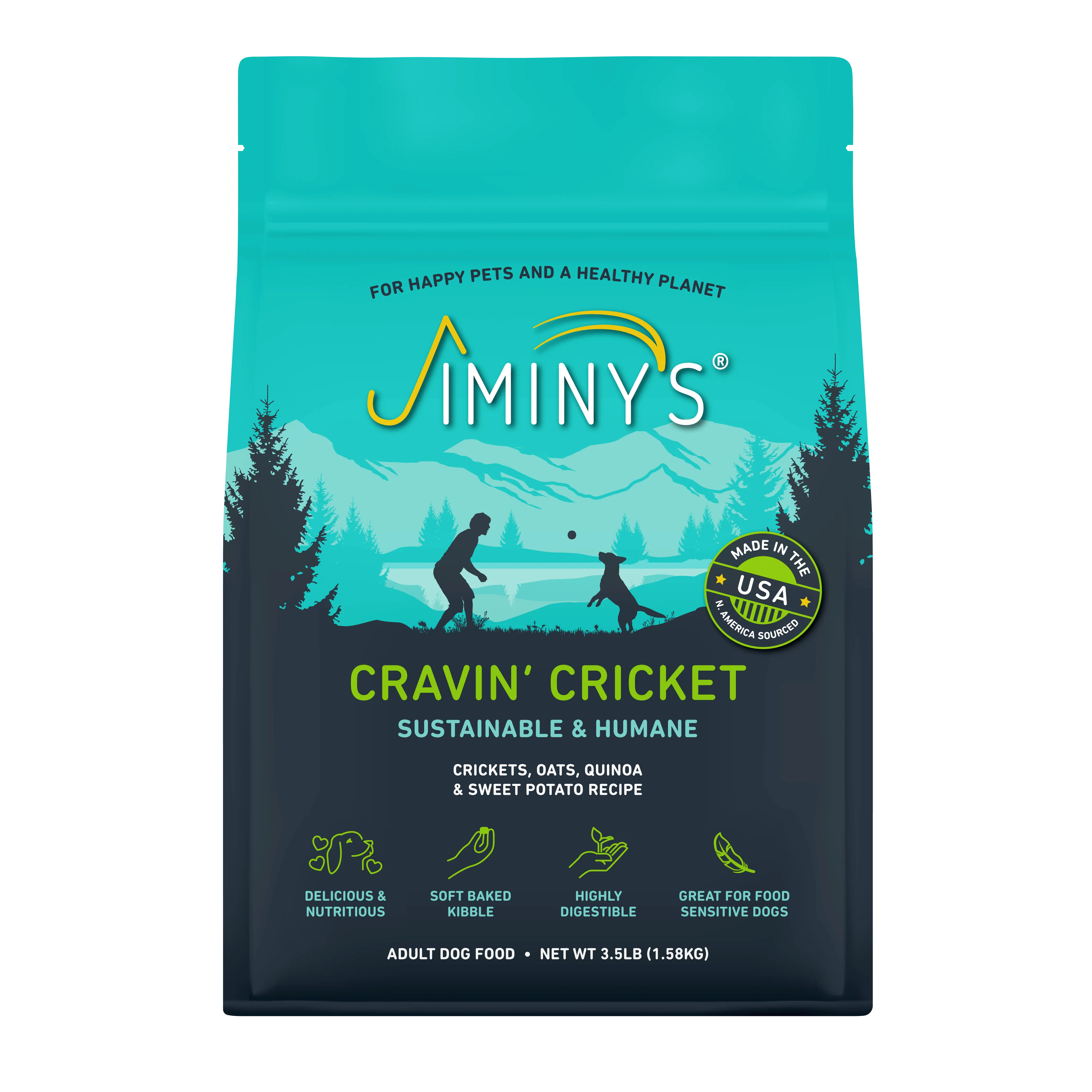 Jiminy's Cravin' Cricket Dry Dog Food, Sensitive Stomach, Improved Gut Health