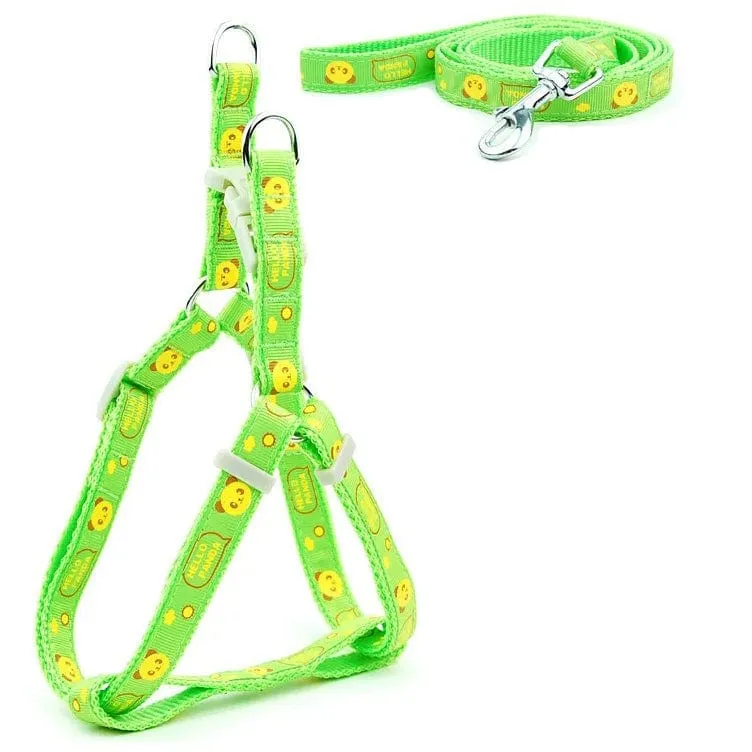 KUTKUT Adjustable Dog Harness Soft Cute Step-in | No-Pull & No-Choke | Small/Medium Dog Girl Boy Harness and Leash Set (Size: M, Adjustable Chest:41-61 cm)