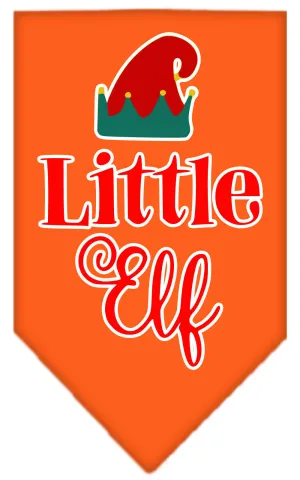 Little Elf Screen Print Bandana Orange Large