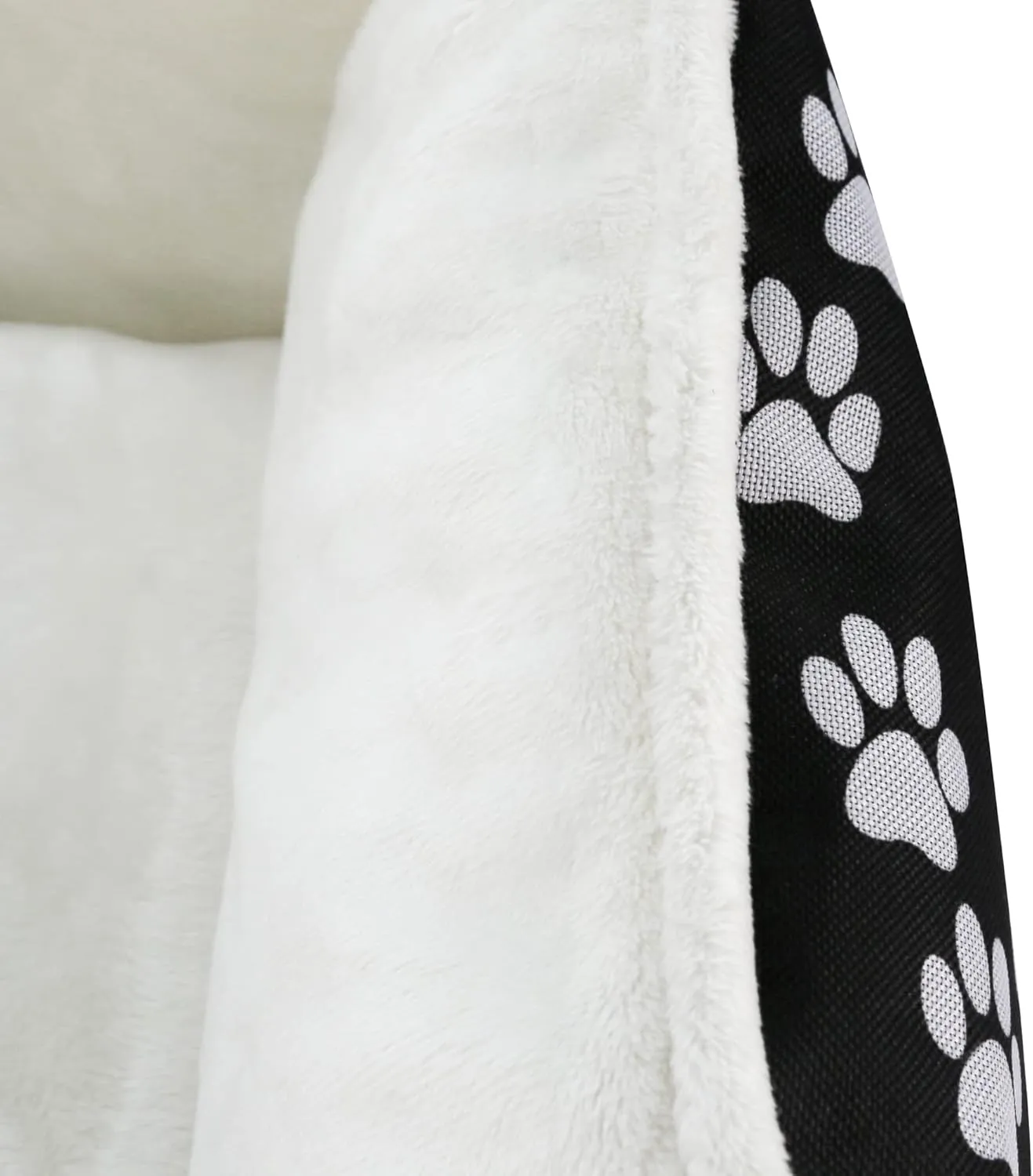 long rich Rectangle Dog Bed, Super Soft Plush Pet Bed for Indoor Cats Dogs, Reversible Polyester Dog Bed, Anti-Slip Bottom, Machine Washable (Printed Oxford Black, 23.6 x 19.7" x 7.1")