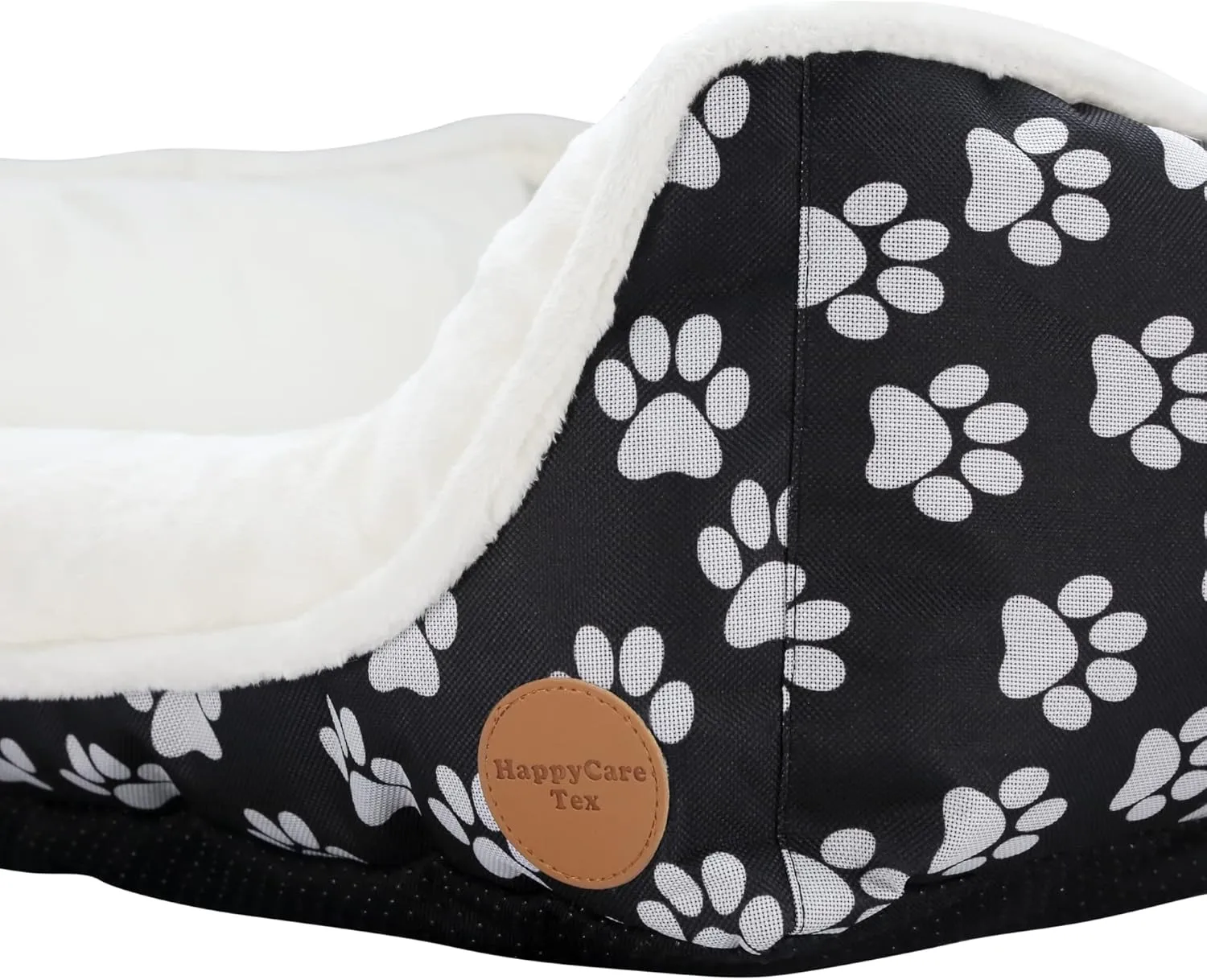long rich Rectangle Dog Bed, Super Soft Plush Pet Bed for Indoor Cats Dogs, Reversible Polyester Dog Bed, Anti-Slip Bottom, Machine Washable (Printed Oxford Black, 23.6 x 19.7" x 7.1")