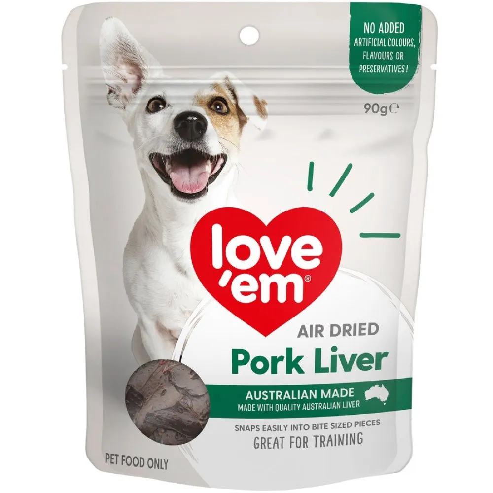 Love'em Pork Liver Air Dried Dog Treats 200g
