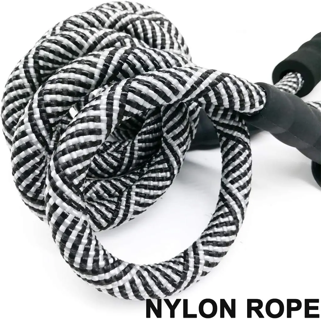 MayPaw Heavy Duty Rope Dog Leash, 3/4/5/6/7/8/10/12/15 FT Nylon Pet Leash, Soft Padded Handle Thick Lead for Large Medium Dogs Small Puppy (1/2" * 6', Black)