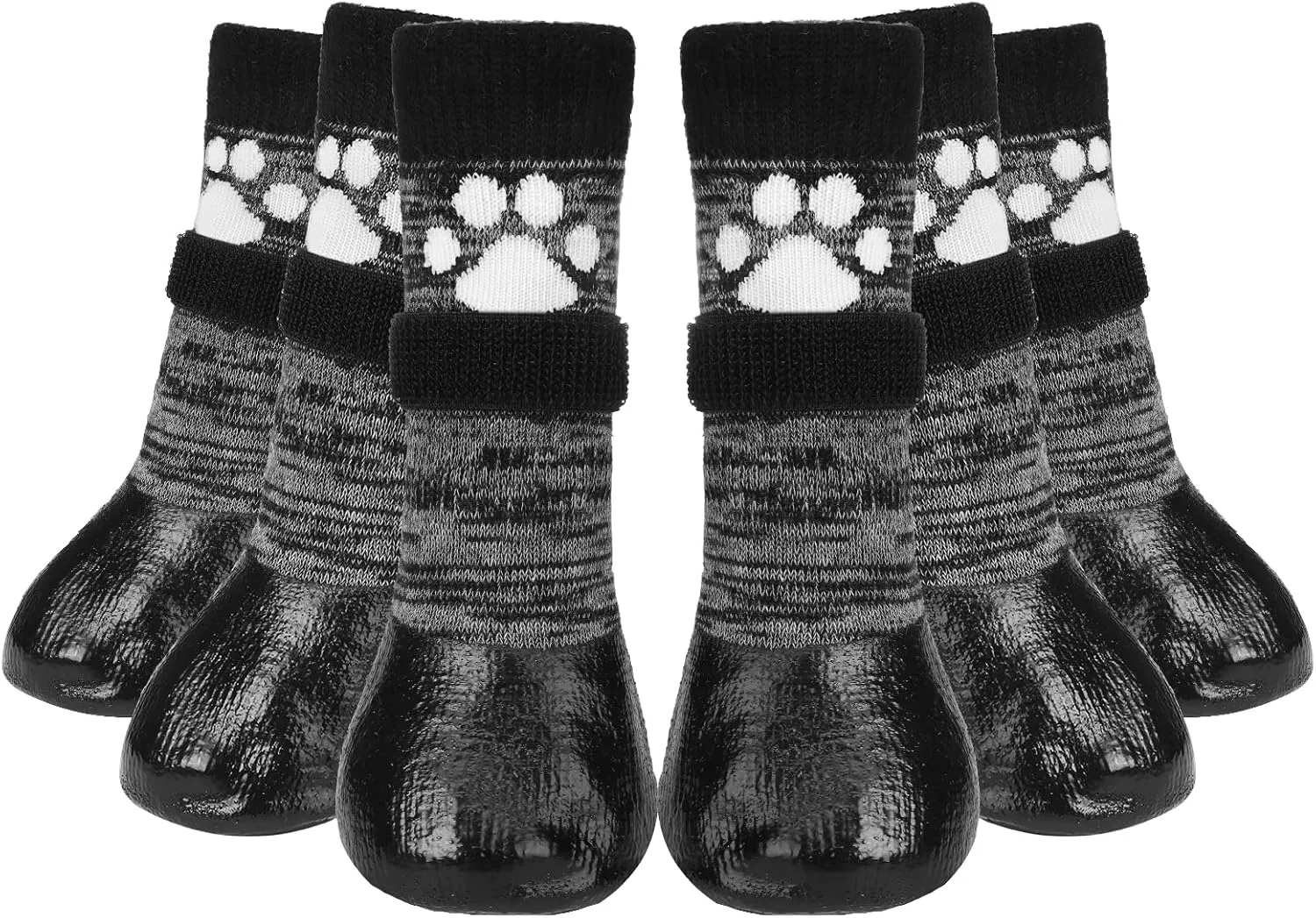 Mihachi Dog Socks Anti Slip with Straps Traction Control Waterproof Paw Protector, Dog Boots for Hardwood Floors Prevent Licking, Black L