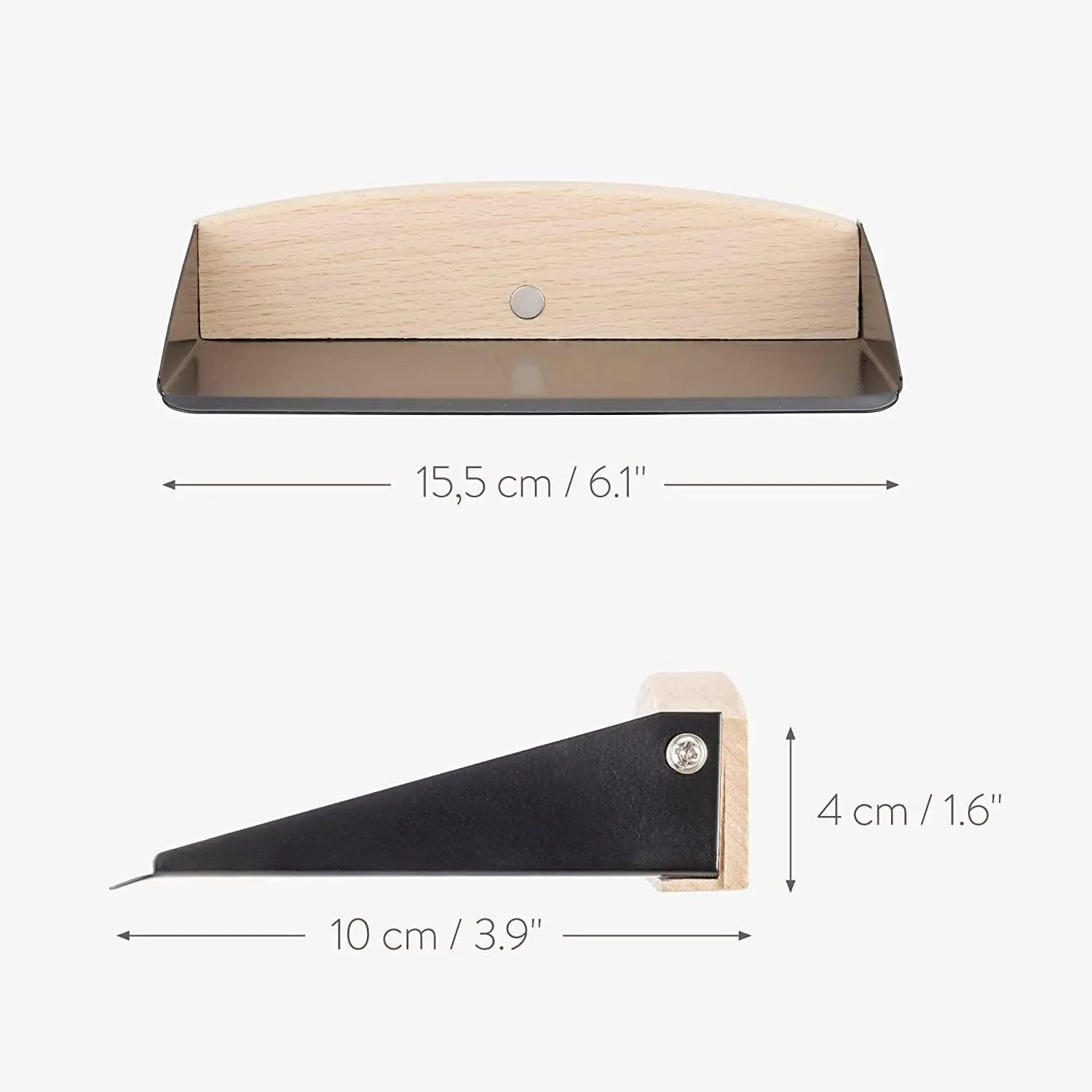 Mini Metal Dustpan and Brush Set for Sweeping Crumbs Fireplace, Natural Table Sweeper Combo (Black)
