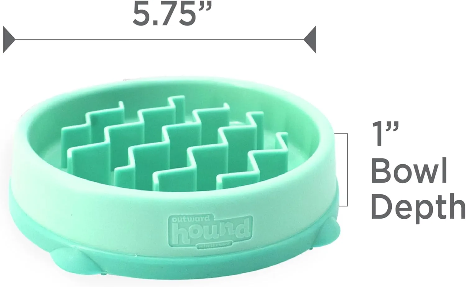Outward Hound Fun Feeder Slo Bowl Slow Pet Feeder Bowl for Dogs in Mint Plastic