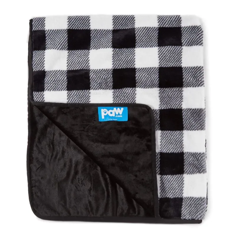 Paw Brands, PupProtector™ Waterproof Throw Blanket, Short Fur Black Plaid