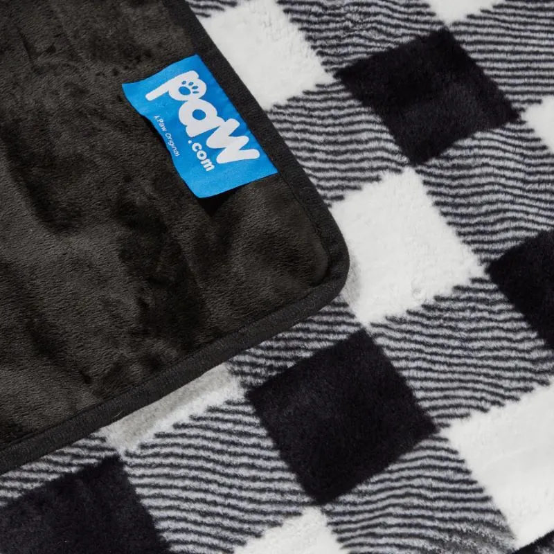 Paw Brands, PupProtector™ Waterproof Throw Blanket, Short Fur Black Plaid