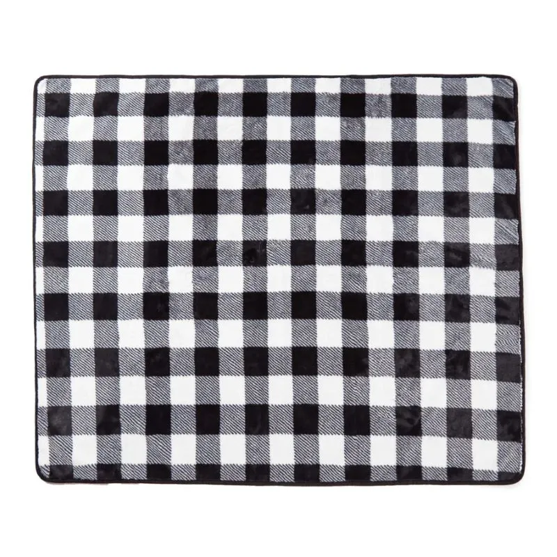 Paw Brands, PupProtector™ Waterproof Throw Blanket, Short Fur Black Plaid