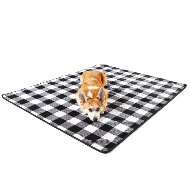 Paw Brands, PupProtector™ Waterproof Throw Blanket, Short Fur Black Plaid