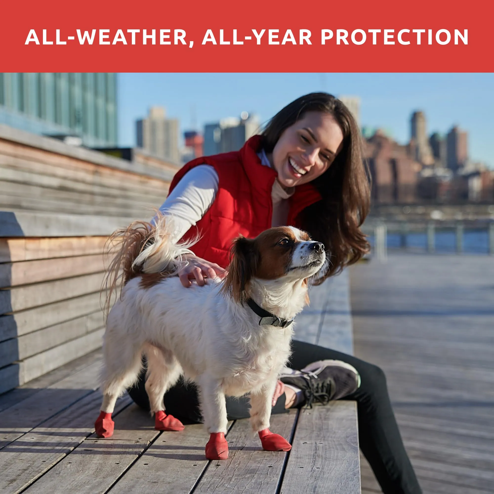 Pawz Waterproof Disposable and Reusable Rubberized Dog Boots - Red - Small - 12 Pack