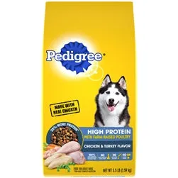 Pedigree High Protein Adult Chicken and Turkey Dry Dog Food 3.5 lbs.