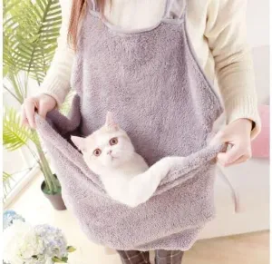 Pet Dog Cat Carrier for Lap Cat or Lap Dog Travel Shoulder Bag Sling Front Backpack Soft Plush Handmade (Blue)