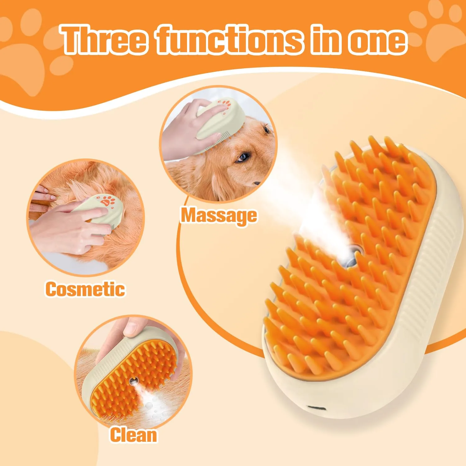 Pet Electric Spray Massage Steam Brush