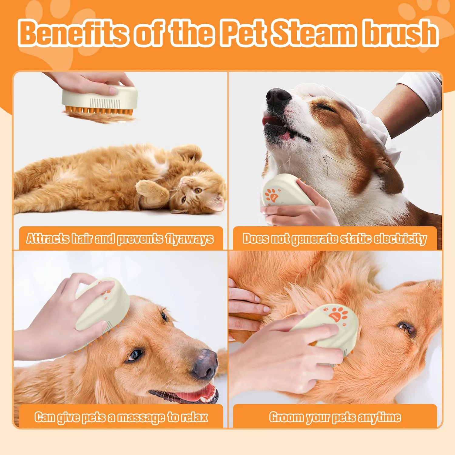 Pet Electric Spray Massage Steam Brush
