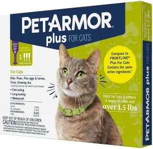 PetArmor Plus Flea & Tick Spot Treatment for Cats, over 1.5 lbs