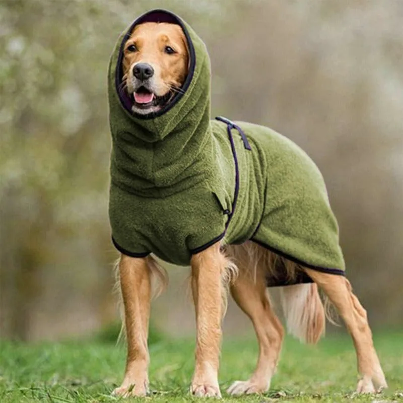 Pets Dog Hooded Bathrobe Towelling Drying Robe