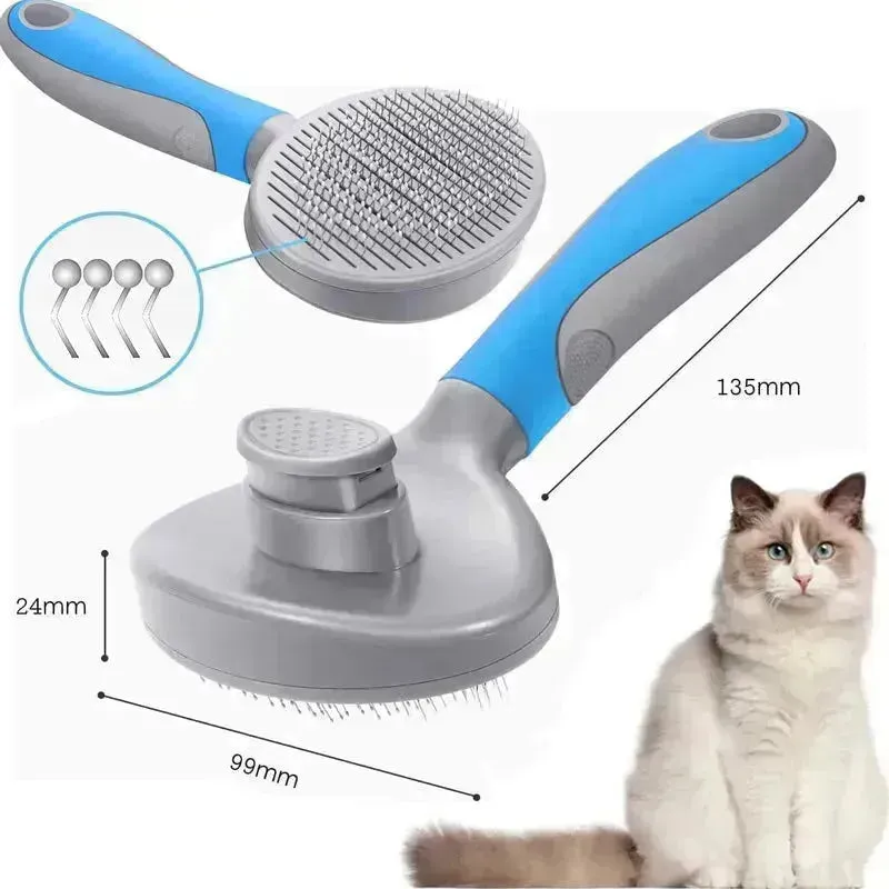 Pets Grooming Slicker Brush for Long Hair Dogs & Cats, Shedding Comb