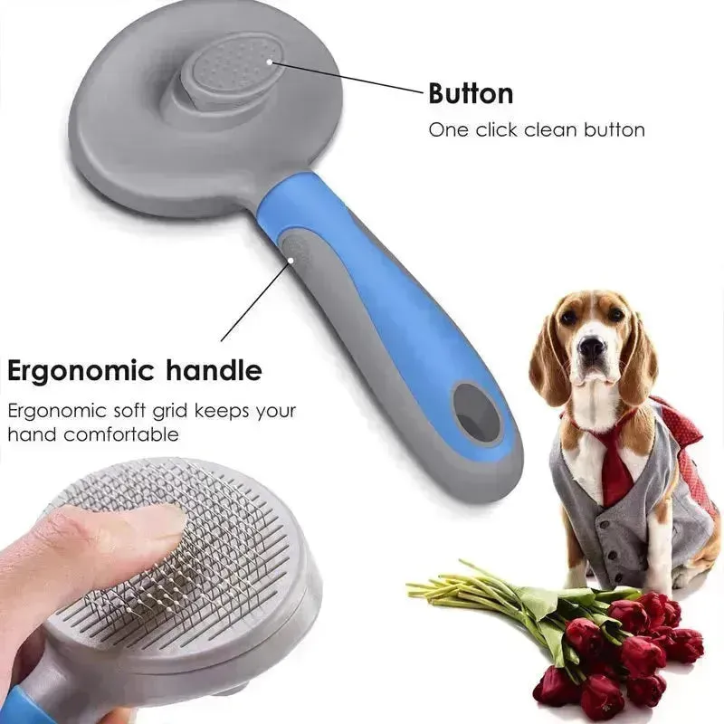 Pets Grooming Slicker Brush for Long Hair Dogs & Cats, Shedding Comb