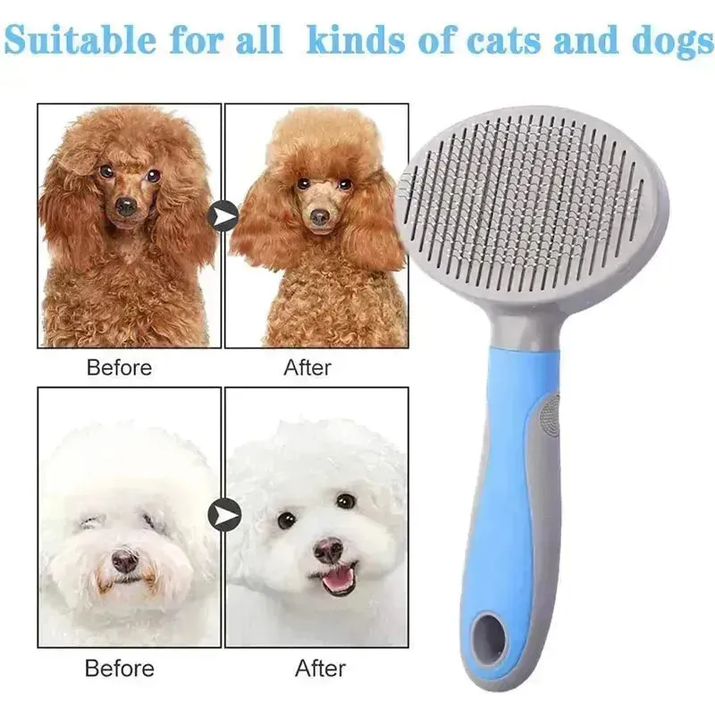 Pets Grooming Slicker Brush for Long Hair Dogs & Cats, Shedding Comb