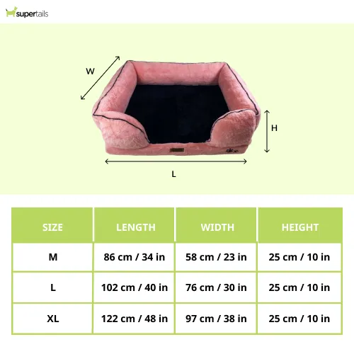 Petter World Ultra Luxury Micro Fur Orthopedic Sofa Bed for Dogs (Millennial Pink)