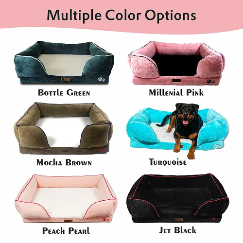 Petter World Ultra Luxury Micro Fur Orthopedic Sofa Bed for Dogs (Millennial Pink)