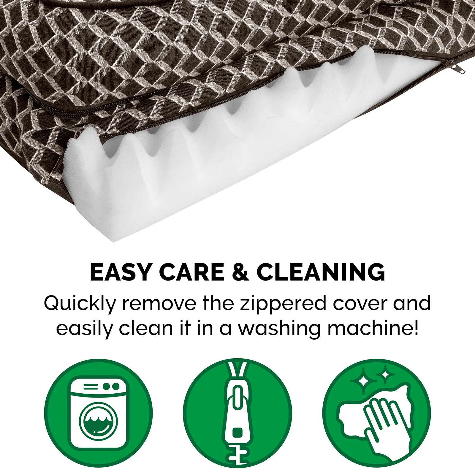 Plush & Patterned Comfy Couch Sofa-Style Pet Bed