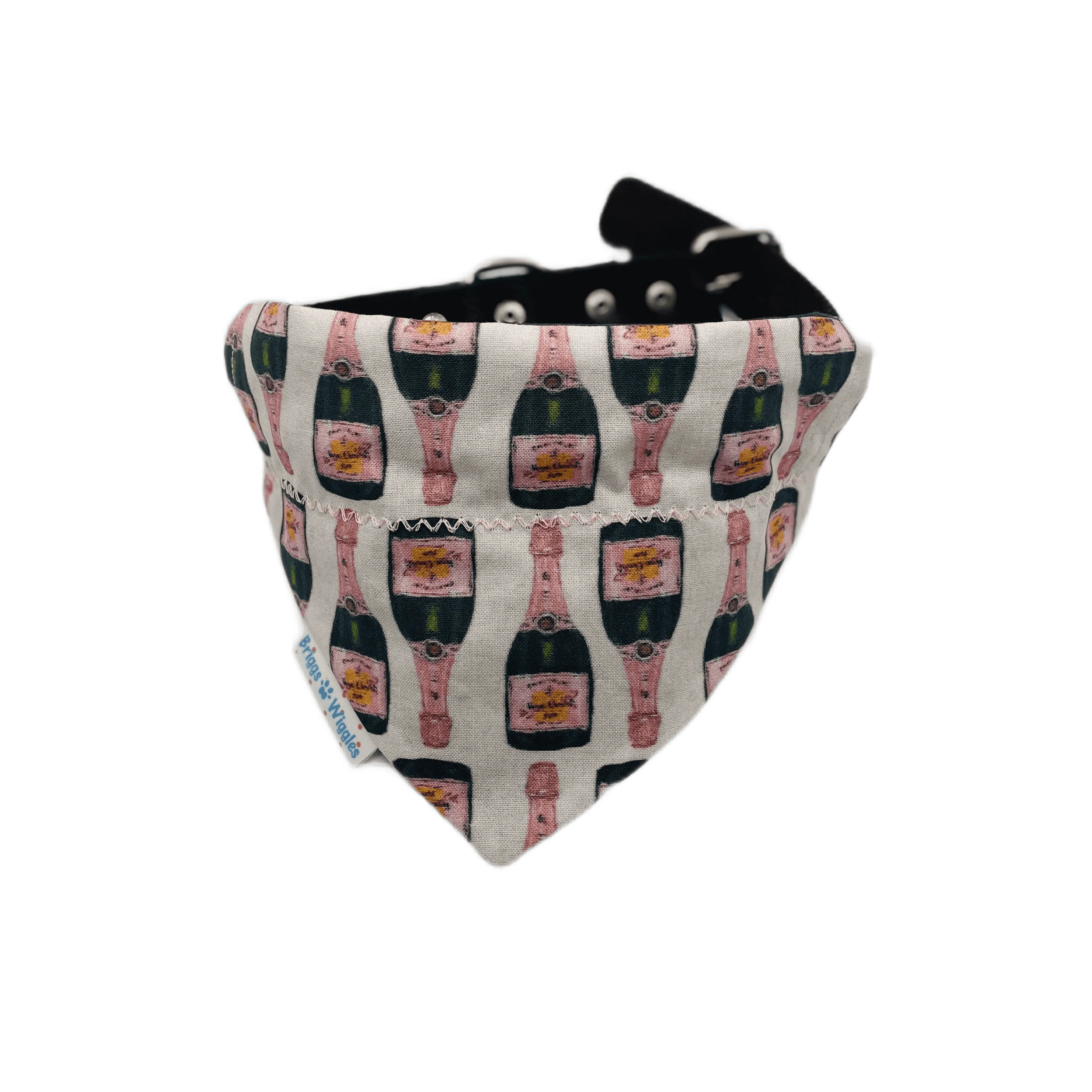 Poppin' Bubbly Handmade Dog Bandana: Celebrate with Champagne in Style