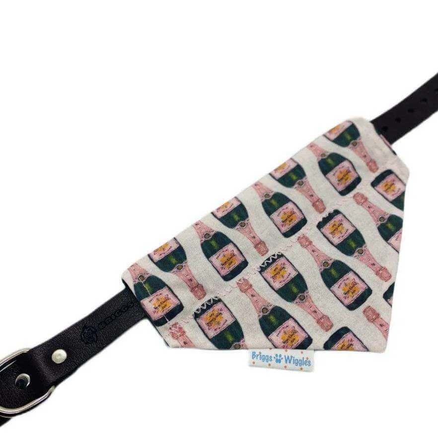 Poppin' Bubbly Handmade Dog Bandana: Celebrate with Champagne in Style