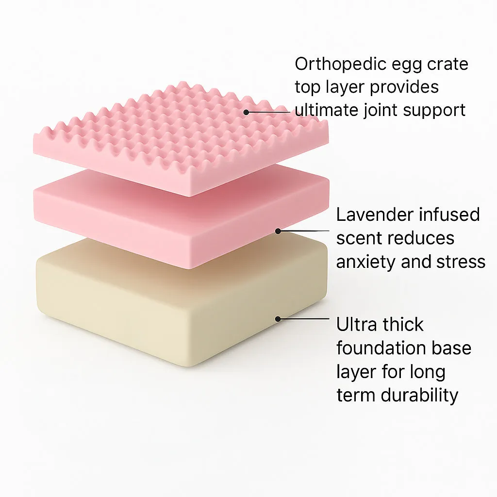 Premium Orthopedic Memory Foam Dog Bed - Beige (Small)