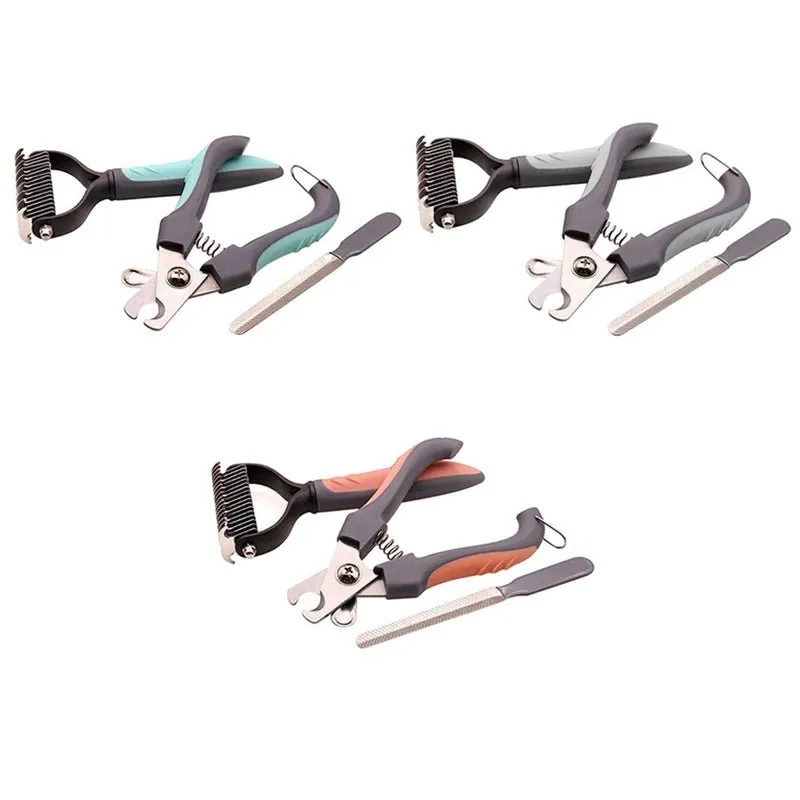 Professional Pet Dog Brush Nail Clipper Set