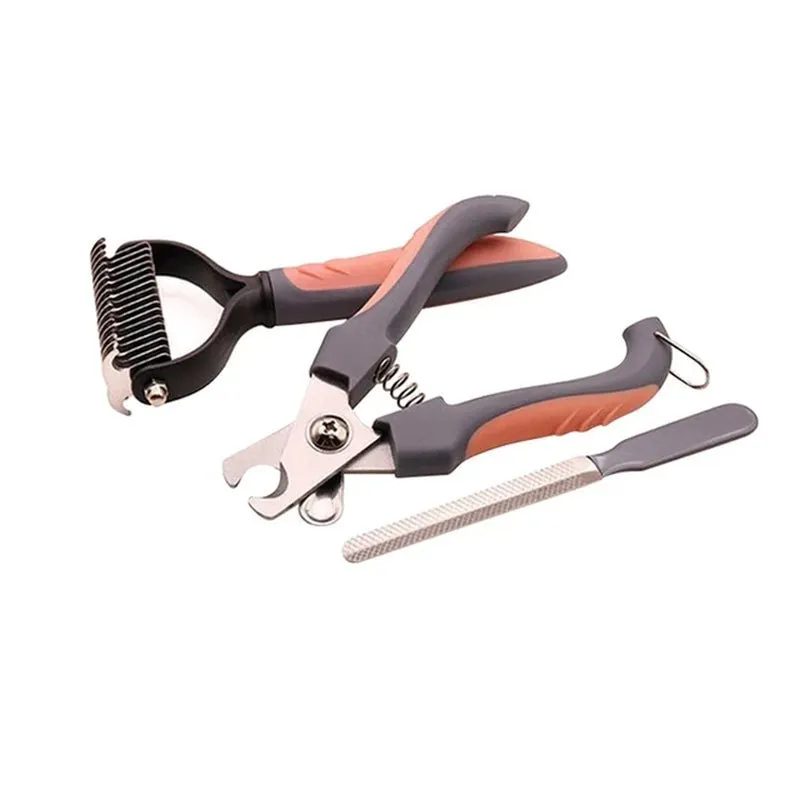 Professional Pet Dog Brush Nail Clipper Set
