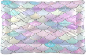 Rainbow Mermaid Scales Outdoor Dog Bed for Small Dogs Washable Waterproof Travel Pet Bed Mat Portable Cat Bed with Non-Slip Bottom for Indoor and Sleeping 36 x 24 Inch