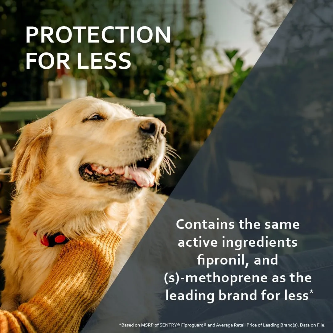 Sentry Fiproguard for Dogs, Flea and Tick Prevention for Dogs (89-132 Pounds), Includes 6 Month Supply of Topical Flea Treatments
