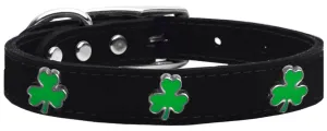 Shamrock Widget Genuine Leather Dog Collar Black 20