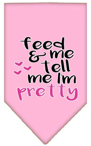 Tell Me I'm Pretty Screen Print Pet Bandana Light Pink Small