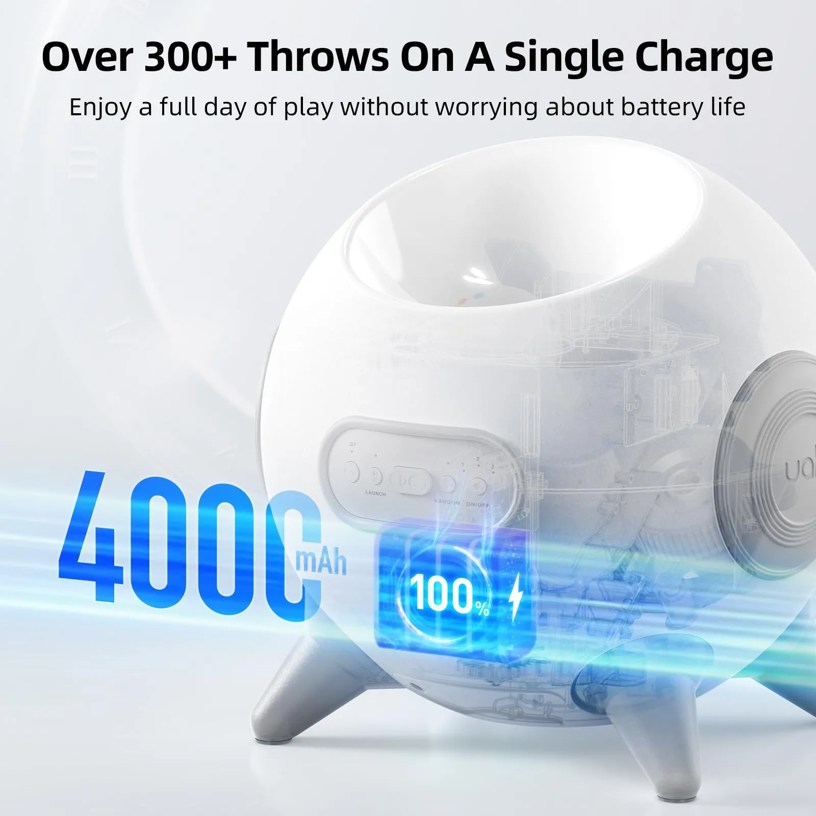 Uahpet Automatic Ball Launcher for Dogs with Obstacle Detection  4 Balls